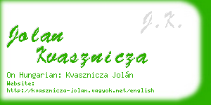 jolan kvasznicza business card